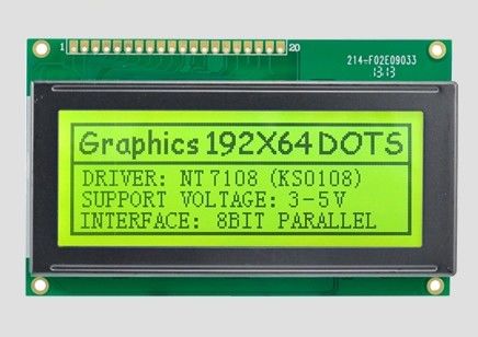 192*64 caractères graphique dot matrix module LCD à port parallèle rétroéclairage blanc 5V